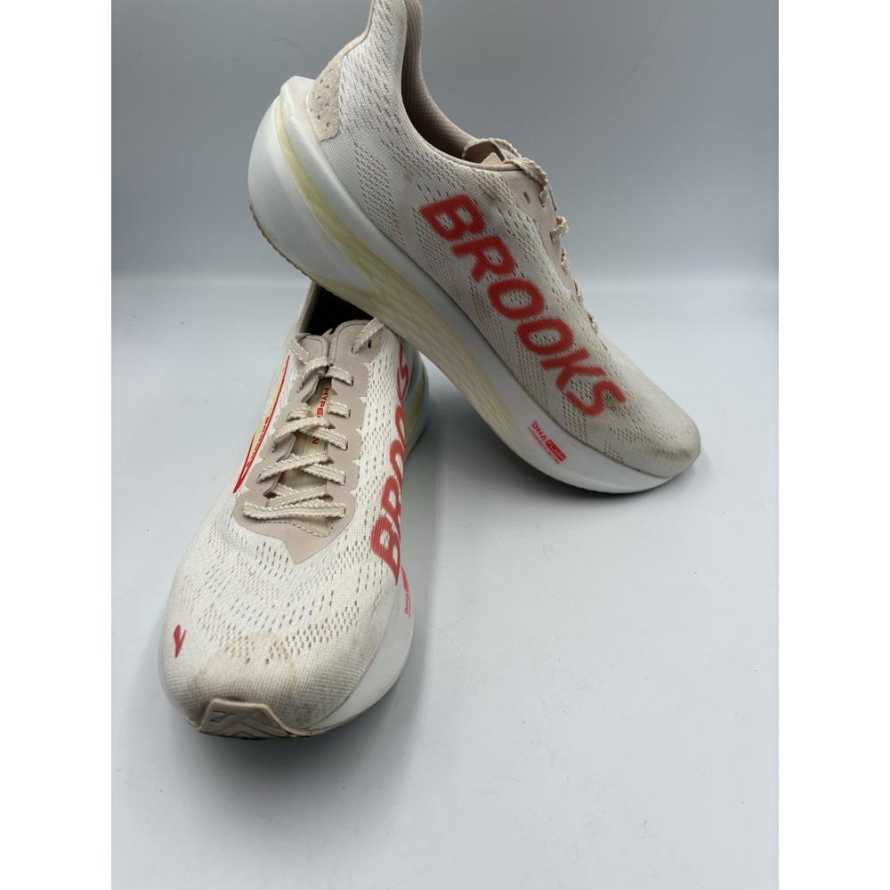 Brooks‎ Hyperion 2 Men's Beige/Red Low Top Lace-Up Mesh Running Sneakers